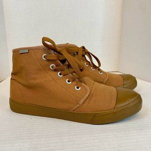 BANGS  Sahara Sand High Top Canvas Sneaker Vegan Leather Men’s 6.5/Women’s 8